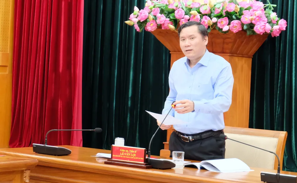 GS.TS Lê Văn Lợi phát biểu tại buổi làm việc. Ảnh: THU HƯỜNG GS.TS Lê Văn Lợi phát biểu tại buổi làm việc. Ảnh: THU HƯỜNG