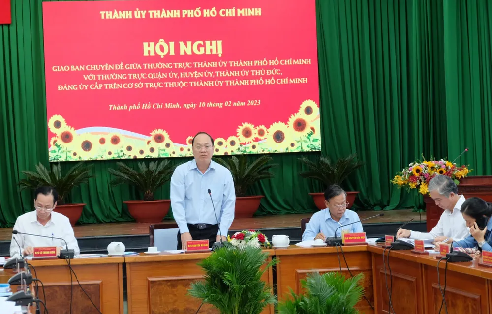 Phó Bí thư Thành ủy TPHCM Nguyễn Hồ Hải phát biểu tại hội nghị Phó Bí thư Thành ủy TPHCM Nguyễn Hồ Hải phát biểu tại hội nghị