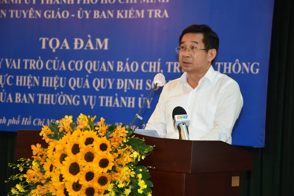 Chủ nhiệm Ủy ban Kiểm tra Thành ủy TPHCM Dương Ngọc Hải phát biểu tiếp thu tại tọa đàm