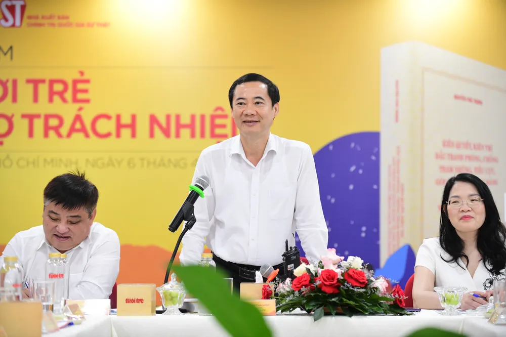 Phó Trưởng Ban Nội chính Trung ương Nguyễn Thái Học phát biểu kết thúc toạ đàm. Ảnh: QUANG ĐỊNH Phó Trưởng Ban Nội chính Trung ương Nguyễn Thái Học phát biểu kết thúc toạ đàm. Ảnh: QUANG ĐỊNH