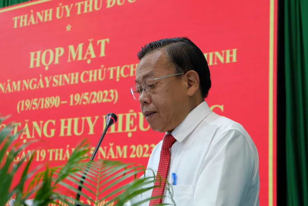 Bí thư Thành uỷ TP Thủ Đức Nguyễn Hữu Hiệp phát biểu