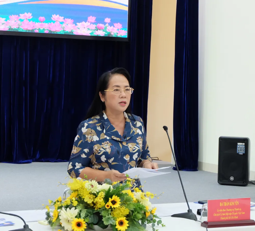Chủ tịch Ủy ban MTTQ Việt Nam TPHCM Trần Kim Yến kiến nghị nhiều nội dung