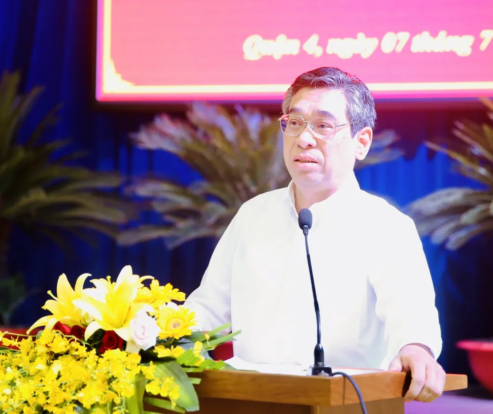 Trưởng Ban Tổ chức Thành ủy TPHCM Nguyễn Phước Lộc phát biểu chỉ đạo tại hội nghị