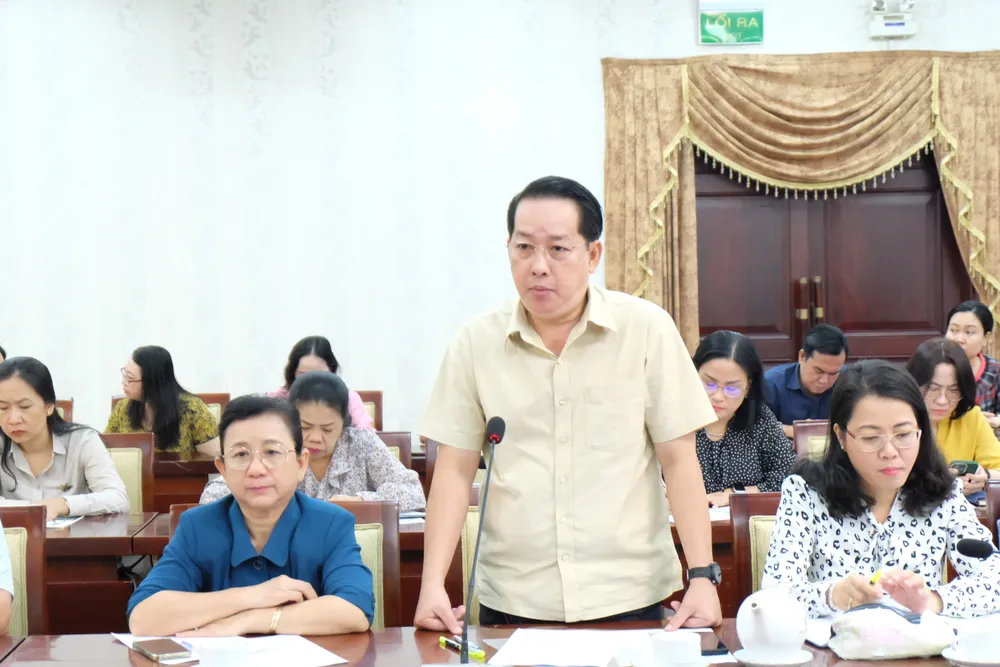 Trưởng Ban Tuyên giáo Thành ủy TP Thủ Đức Kiều Ngọc Vũ phát biểu tại hội nghị Trưởng Ban Tuyên giáo Thành ủy TP Thủ Đức Kiều Ngọc Vũ phát biểu tại hội nghị