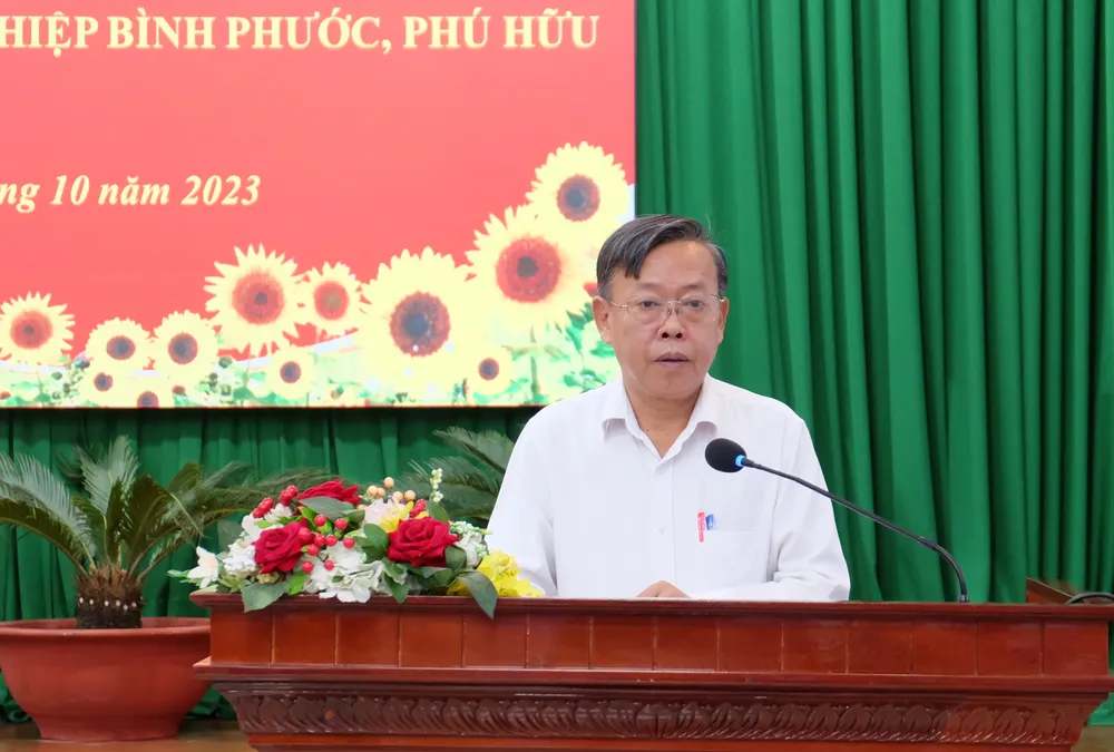 Bí thư Thành ủy TP Thủ Đức Nguyễn Hữu Hiệp phát biểu chỉ đạo tại hội nghị