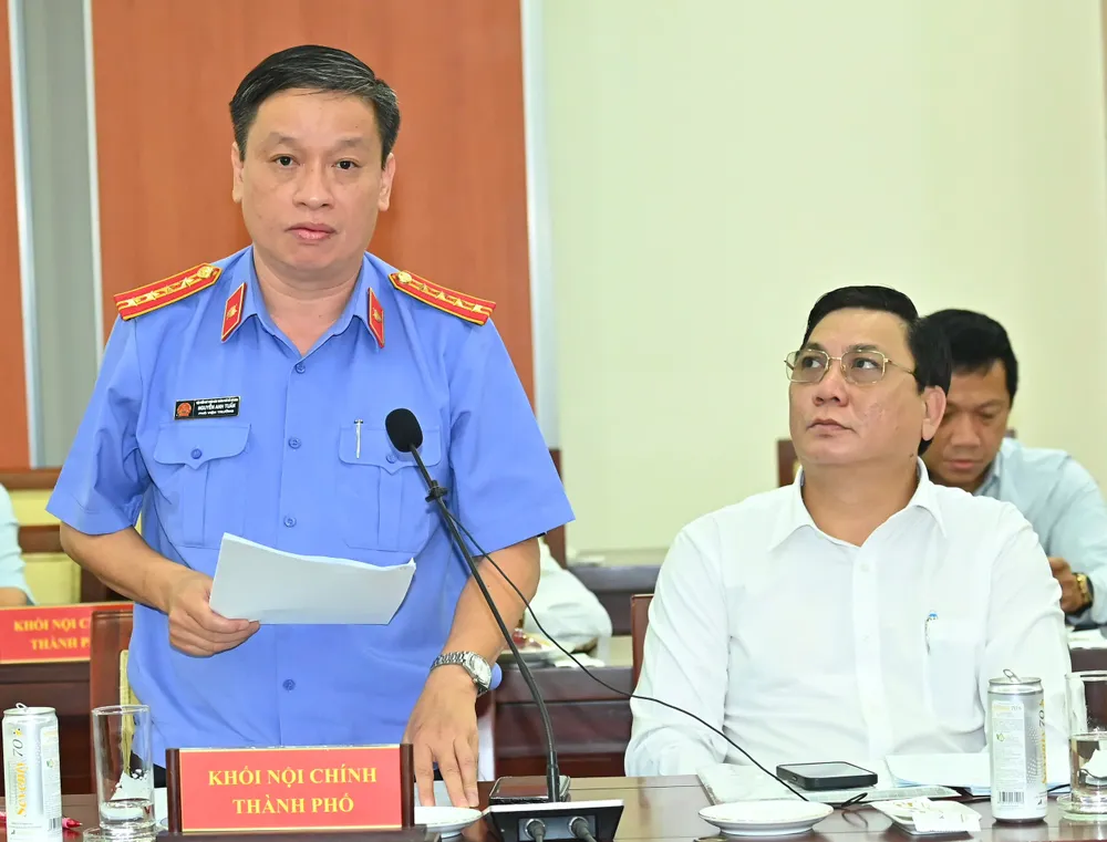 Phó Viện trưởng Viện KSND TPHCM Nguyễn Anh Tuấn phát biểu. Ảnh: VIỆT DŨNG 29-5. 5.jpg