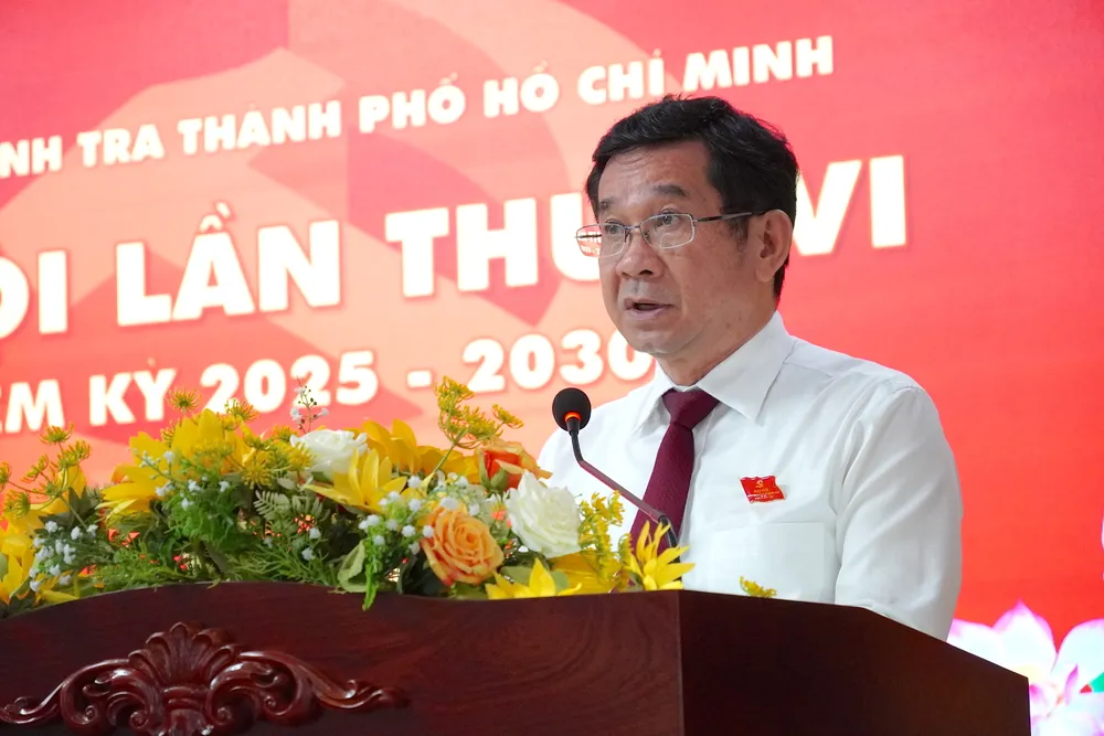 Phó Bí thư Thường trực Đảng ủy, Phó Chủ tịch Thường trực UBND TPHCM Dương Ngọc Hải phát biểu chỉ đạo. Ảnh: PHƯƠNG UYÊN 4.JPG