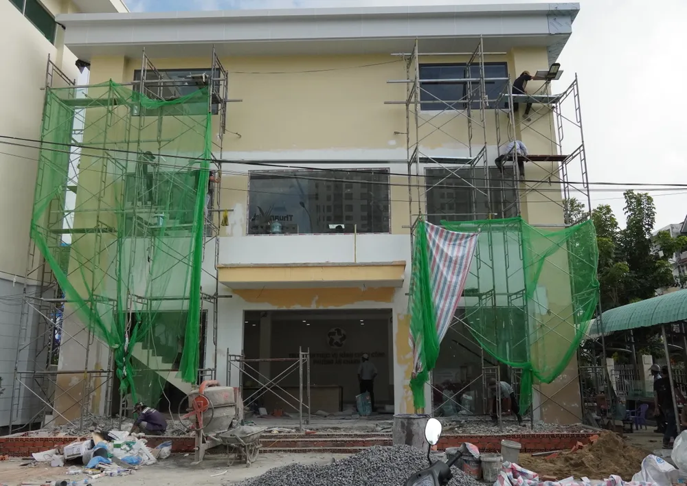 Trung tâm Phục vụ hành chính công phường An Khánh đang được sửa chữa 6HH07741.JPG