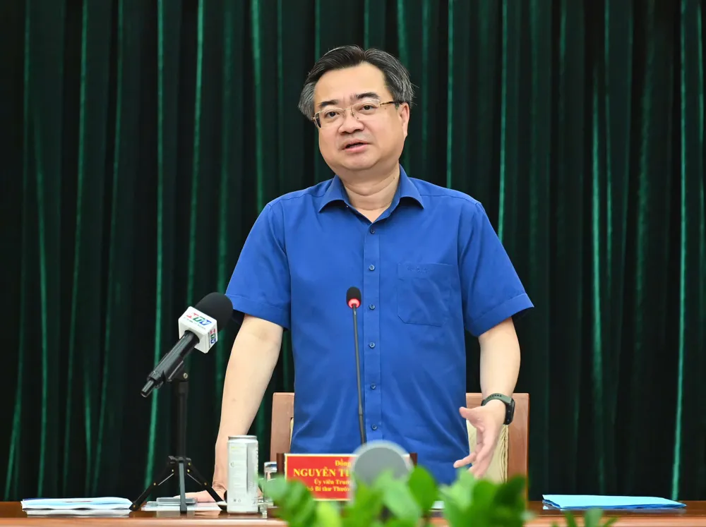 Phó Bí thư Thường trực Thành ủy TPHCM Nguyễn Thanh Nghị phát biểu kết luận. Ảnh: VIỆT DŨNG 5-8. 3.jpg