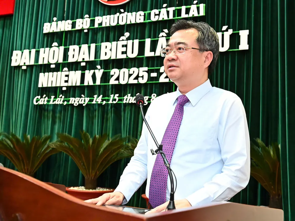Phó Bí thư Thường trực Thành ủy TPHCM Nguyễn Thanh Nghị phát biểu chỉ đạo. Ảnh: VIỆT DŨNG 15-8. 3.jpg