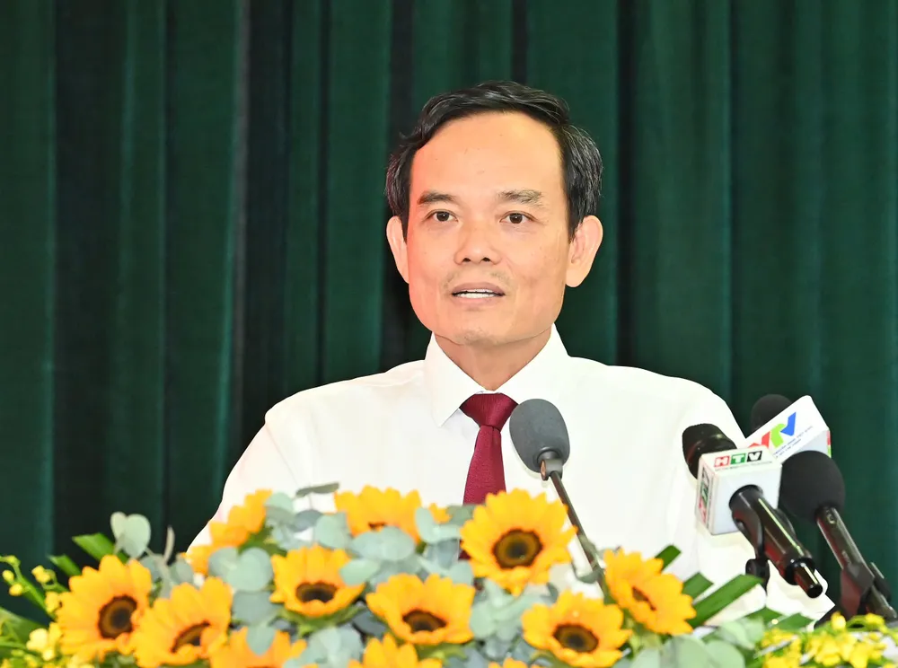 Đồng chí Trần Lưu Quang phát biểu tại hội nghị. Ảnh: VIỆT DŨNG 22-10. 10.jpg