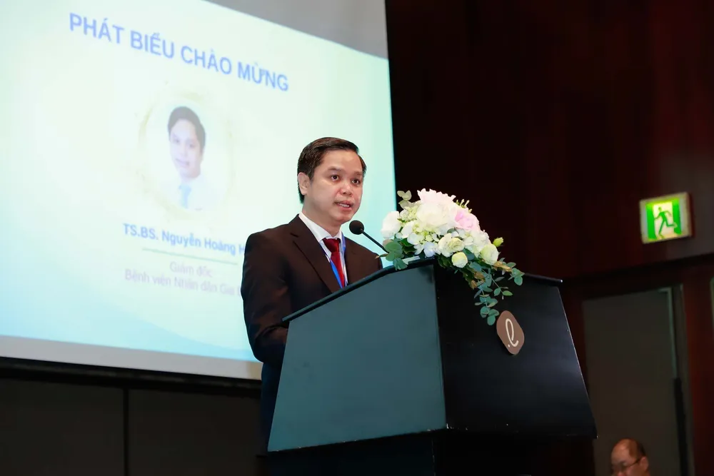 TS-BS Nguyễn Hoàng Hải, Giám đốc Bệnh viện Nhân dân Gia Định phát biểu tại hội nghị