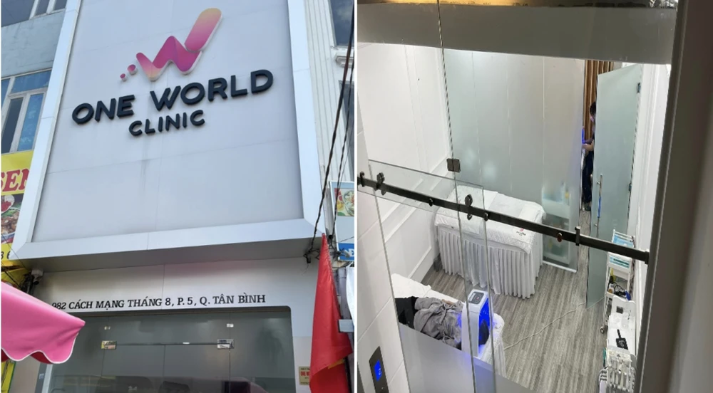 Cơ sở “One World Clinic” tại địa chỉ 982 Cách Mạng Tháng Tám, phường 5, quận Tân Bình thực hiện phẫu thuật thẩm mỹ trái phép