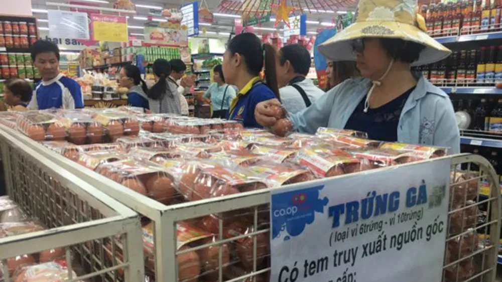 Trứng gà có truy xuất nguồn gốc bán tại siêu thị Co.opmart