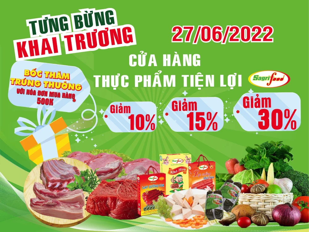 Khai trương cửa hàng tiện lợi Sagrifood – Điện Biên Phủ tại số 189 Điện Biên Phủ, phường 15, quận Bình Thạnh, TPHCM