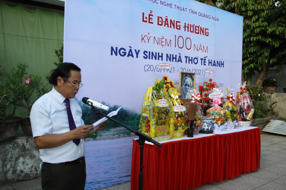 Kỷ niệm 100 năm Ngày sinh nhà thơ Tế Hanh ảnh 1 Kỷ niệm 100 năm Ngày sinh nhà thơ Tế Hanh ảnh 1