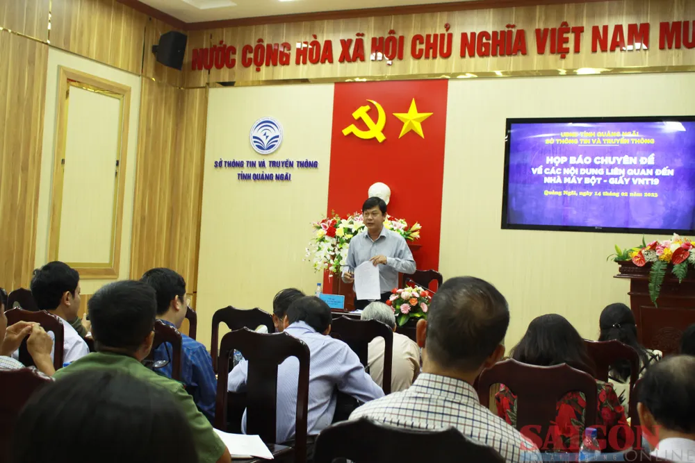 Quang cảnh họp báo liên quan đến Nhà máy Bột-Giấy VNT19. Ảnh: NGUYỄN TRANG Quang cảnh họp báo liên quan đến Nhà máy Bột-Giấy VNT19. Ảnh: NGUYỄN TRANG