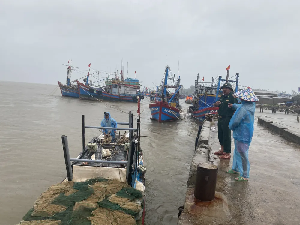 Bộ đội Biên phòng hướng dẫn ngư dân neo đậu tàu thuyền Bộ đội Biên phòng hướng dẫn ngư dân neo đậu tàu thuyền