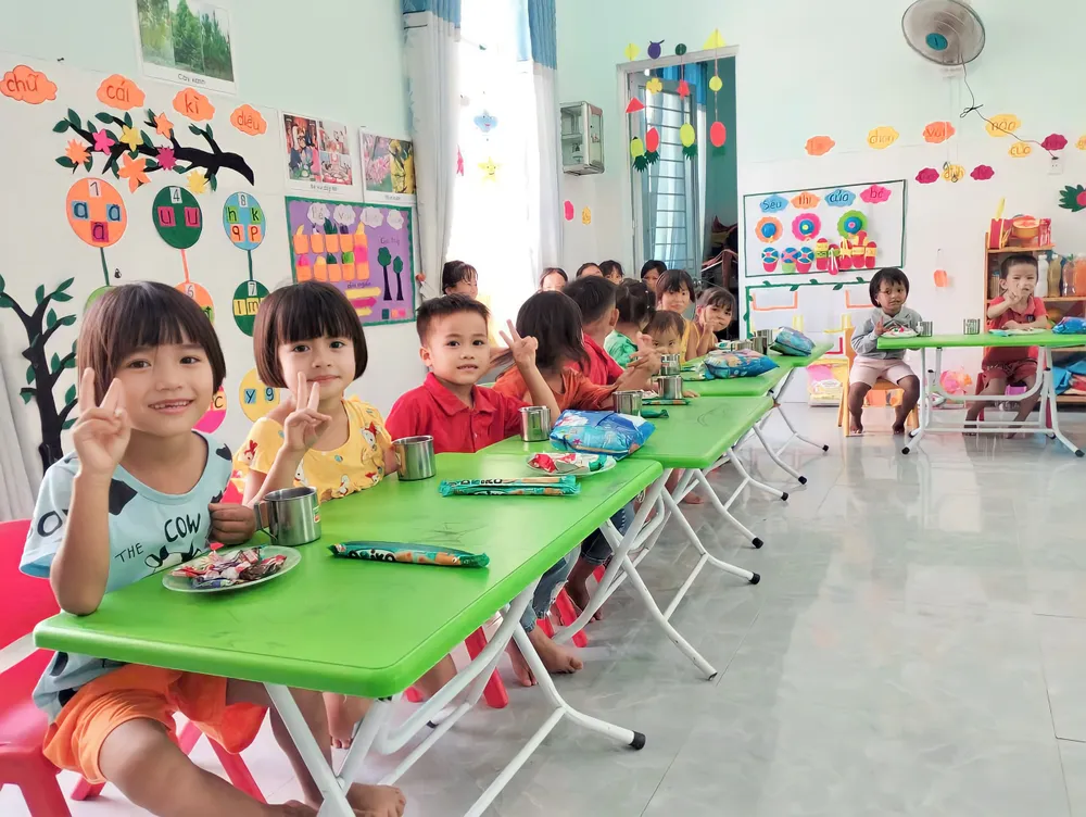 Cụm Thọ An là lớp ghép các em từ 3-5 tuổi. Ảnh: NGUYỄN TRANG