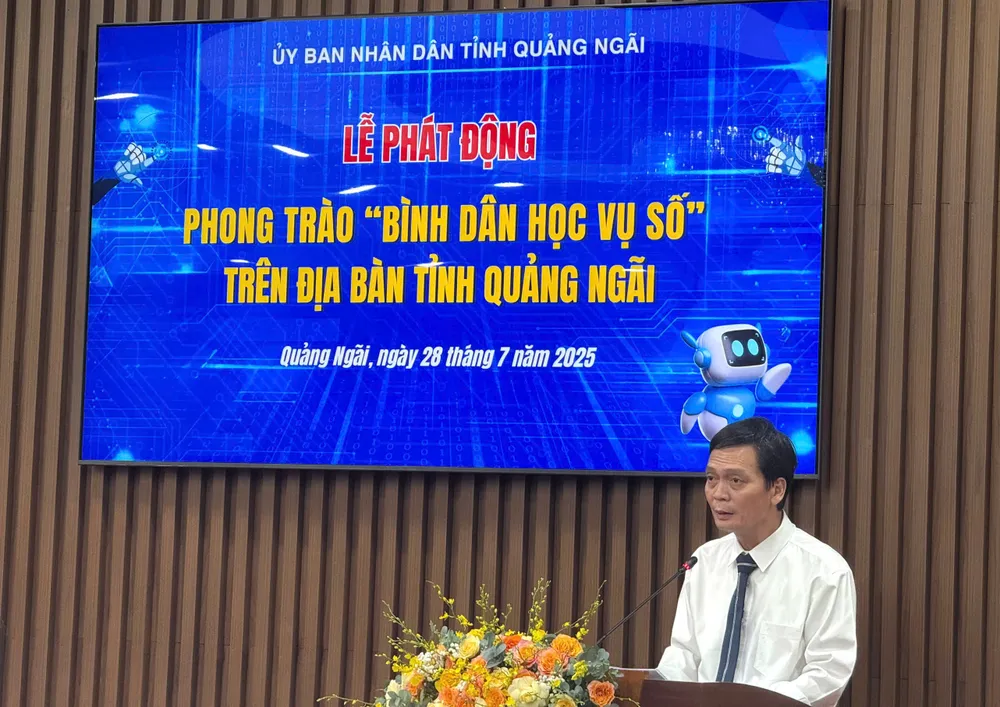 Ông Nguyễn Tấn Liêm, Giám đốc Sở Khoa học và Công nghệ tỉnh Quảng Ngãi, phát biểu ông liêm