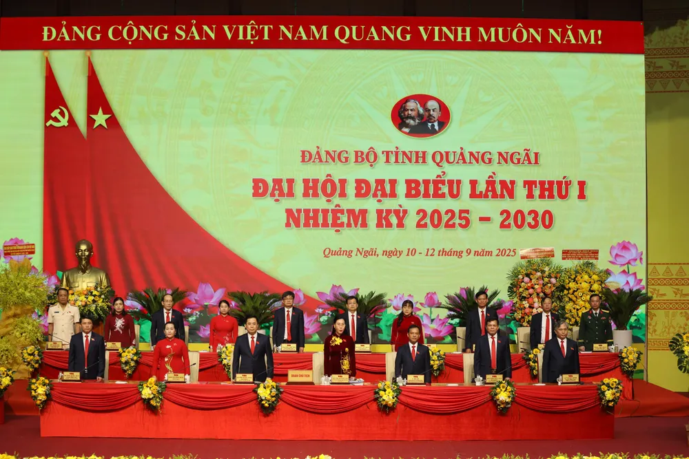 Đại hội Đại biểu Đảng bộ tỉnh Quảng Ngãi lần thứ I, nhiệm kỳ 2025-2030. Ảnh: BTC sggp 2.jpg