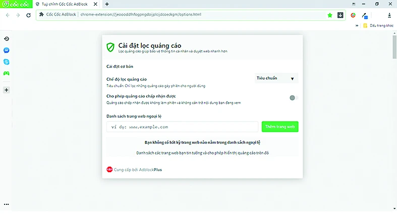 Tính năng lọc quảng cáo mới trên Cốc Cốc 
