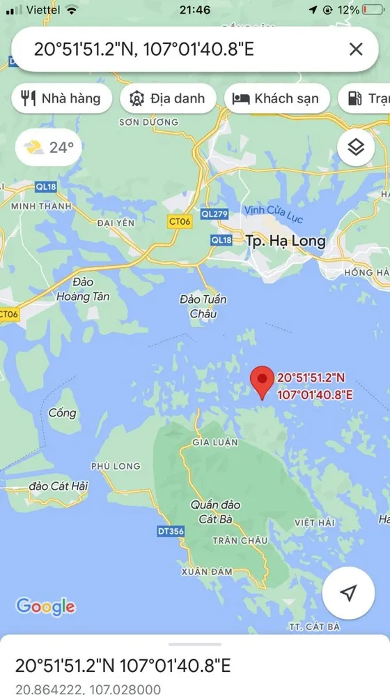 Vị trí máy bay trực thăng gặp nạn Vị trí máy bay trực thăng gặp nạn