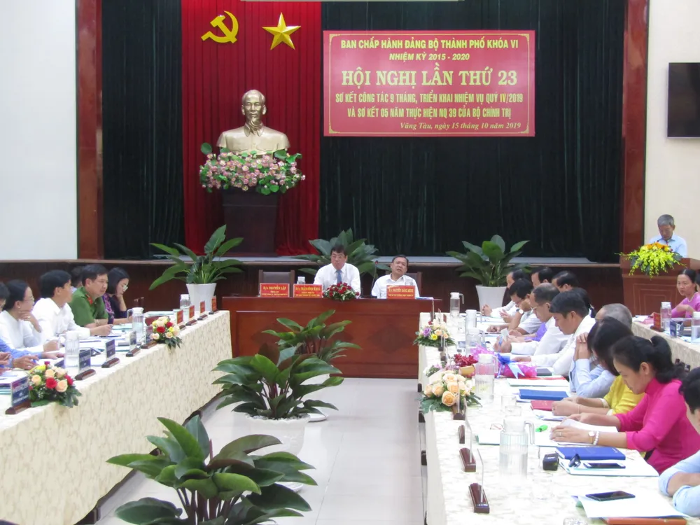 Quang cảnh Hội nghị lần thứ 23 của BCH Đảng bộ TP Vũng Tàu
