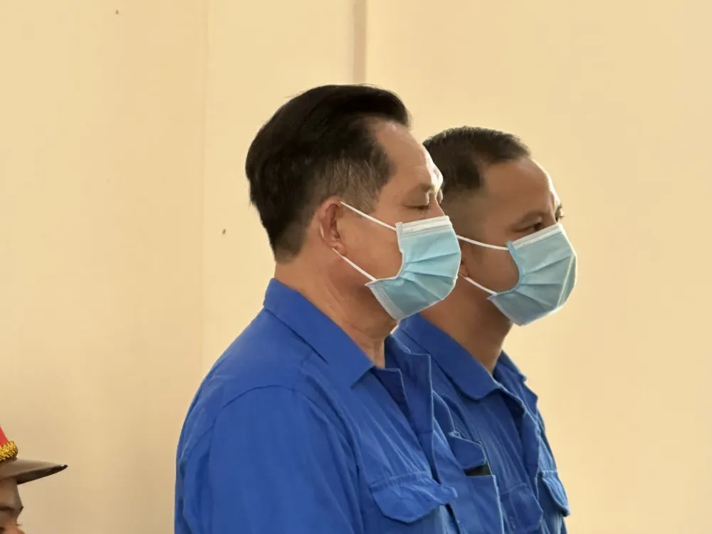 Bị cáo Lê Thái Thiện và Lê Thái Phong tại phiên tòa