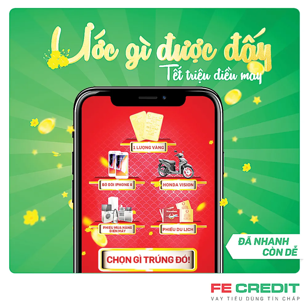 FE CREDIT tung chương trình khuyến mãi lớn nhất năm 3,2 tỷ đồng ảnh 1 FE CREDIT tung chương trình khuyến mãi lớn nhất năm 3,2 tỷ đồng ảnh 1