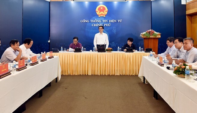 政府副總理武德膽主持了為水產加工與出口協會(VASEP)解除困難與羈絆的對話會議。（圖源：C.T）