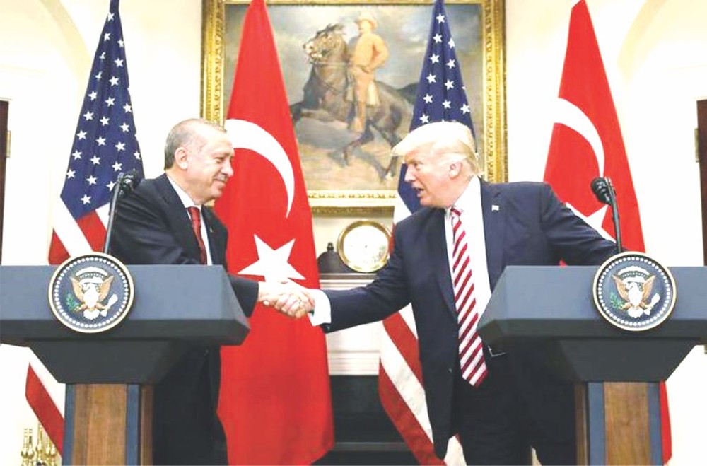 土總統埃爾多安和特朗普舉行聯合記者招待會。（互聯網）
