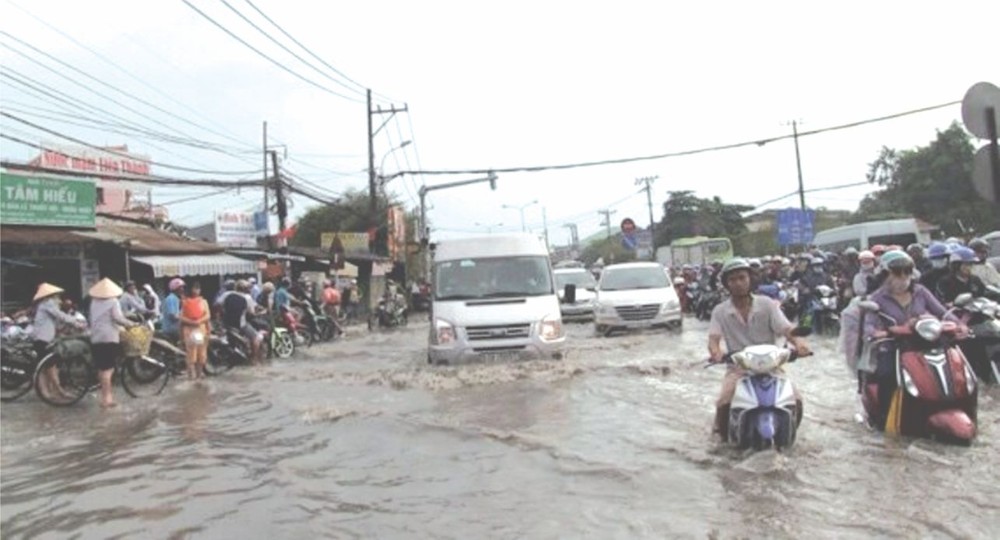 守德郡多條街道被水淹。（圖源：互聯網）