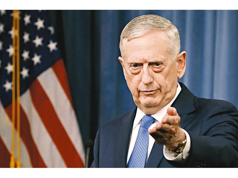 馬蒂斯警告說軍事手段將造成悲劇。（資料圖：互聯網）