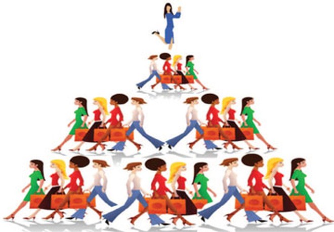 圖為多層次傳銷方式經營的示意圖。（圖源：互聯網）