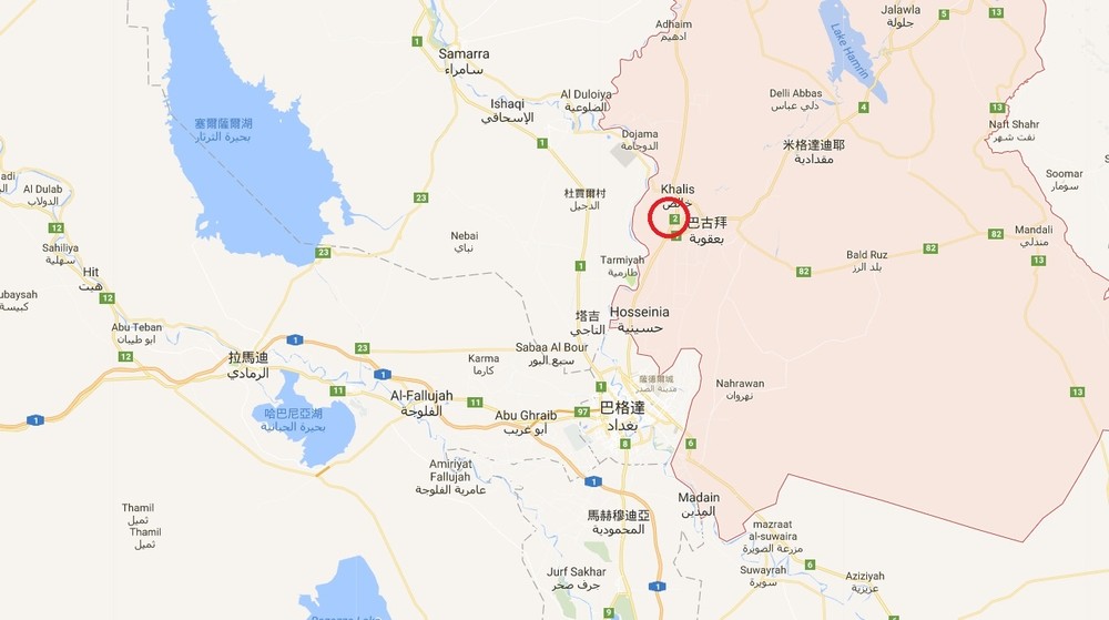 事發在迪亞拉省首府巴古拜市中心，警方說1名穿著炸彈背心的襲擊者，被警方攔截後引爆炸彈。（圖源：Google 地圖）