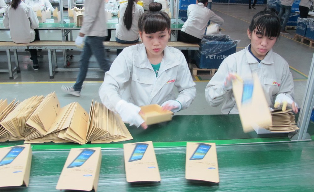 圖為三星的河內某一包裝供應商之廠房車間。（圖源：T.Hương）