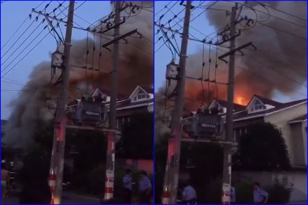 江蘇常熟市火警現場。（圖源：互聯網）