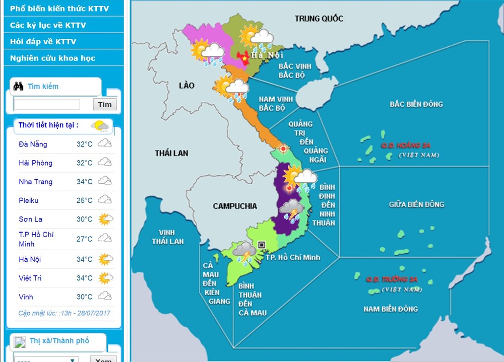 今天天氣預報。（圖源：中央水文氣象預報中心）