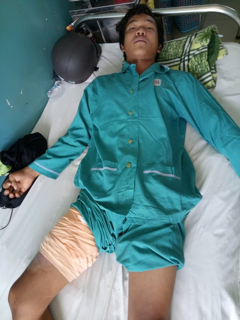 李阮玉孝正在醫院接受醫治。