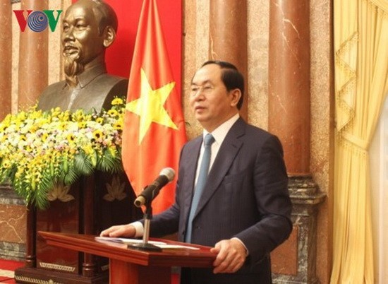 國家主席陳大光日前向菲律賓眾議院議長、AIPA-38主席潘塔里昂‧阿爾瓦雷茲致信祝賀。圖為國家主席陳大光。(圖源:VOV)