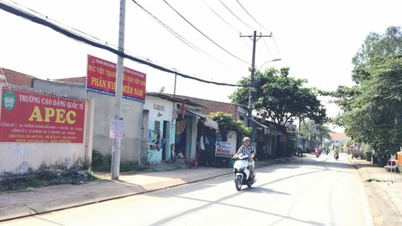 第九郡越南青少年學院南方分院土地上的僭建住房。