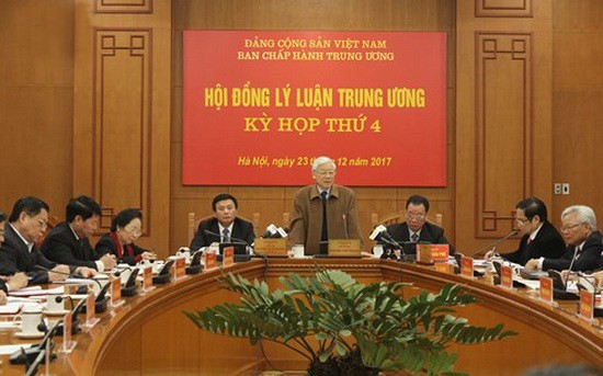 阮富仲總書記在會議上發言。（圖源：VOV）