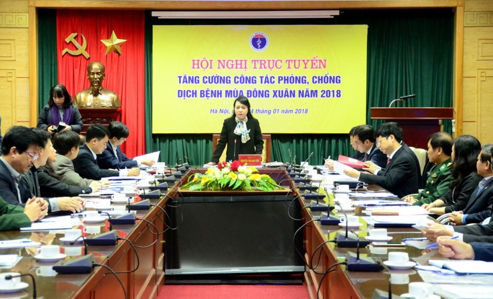 圖為2017-2018年冬春季防範疾病的緊急會議現場一隅。