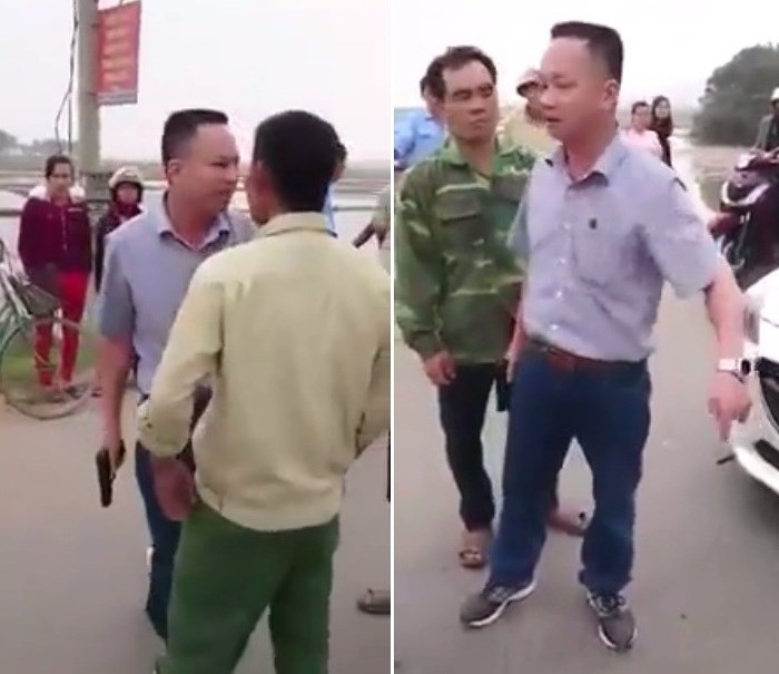 司機蘇光義(短袖襯衫者)持手槍威脅眾人。（拼圖/圖源：視頻截圖）