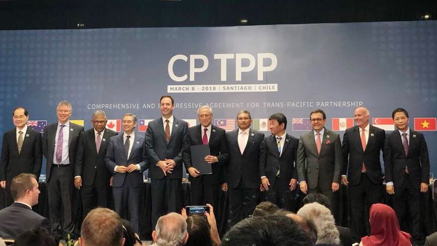 CPTPP 11成員國代表合照。