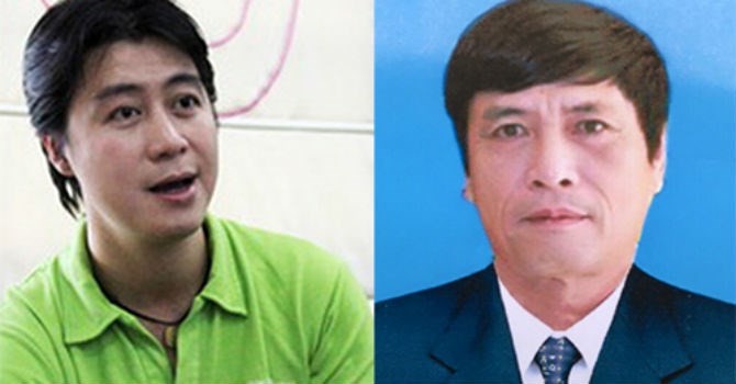 潘巢南（左）與原C50局長阮清化。（圖源：互聯網）