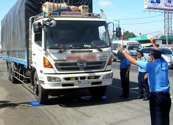 職能力量檢查卡車載重。