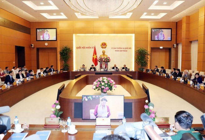 國會常委會第廿三次會議開幕現場一瞥。(圖源:越通社)