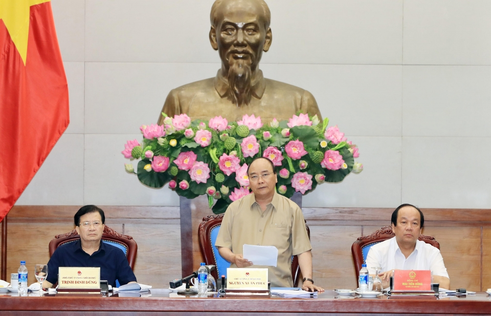阮春福總理在會議上致詞。(圖源:VGP)